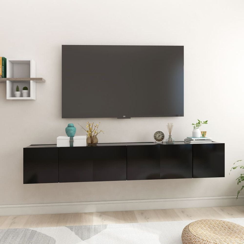Vidaxl Závesné TV skrinky 3 ks čierne 60x30x30 cm